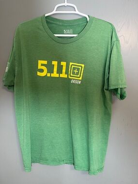 5.11 Tactical Green and Yellow Logo Short Sleeve Tee